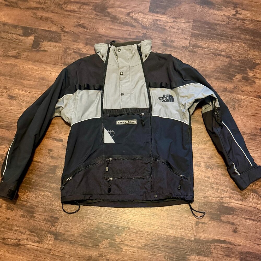 Vintage The North Face Steep Tech Jacket Apogee Scot Schmidt Black Gray Size XL